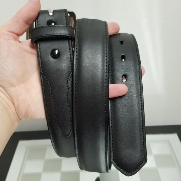 ⭐️4x for $20 EUC 3D Mens Black Leather Belt D1020 with Removable Buckle - Picture 9 of 9